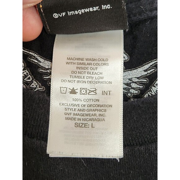 Harley Davidson T-Shirt Men's L Black Camp Legune NC Skull Bulldog Motorcycle - Picture 4 of 5